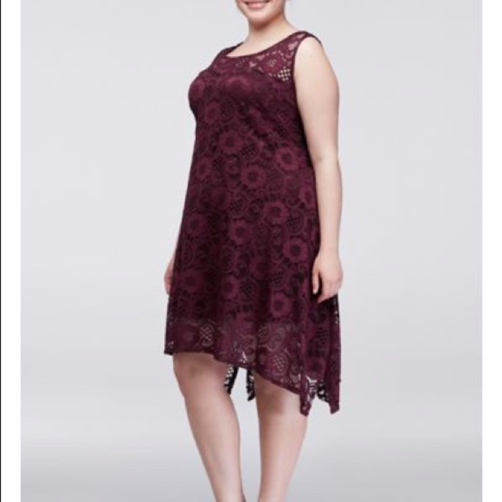 Maroon Lace Sleeveless Dress